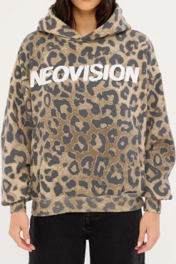 Predator Cropped Oversized Hoodie Leopard