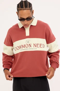 Premier Cropped Rugby Shirt Vintage Red
