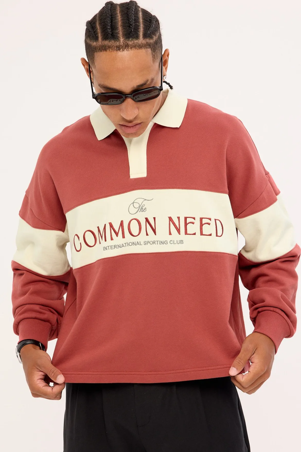 Premier Cropped Rugby Shirt Vintage Red