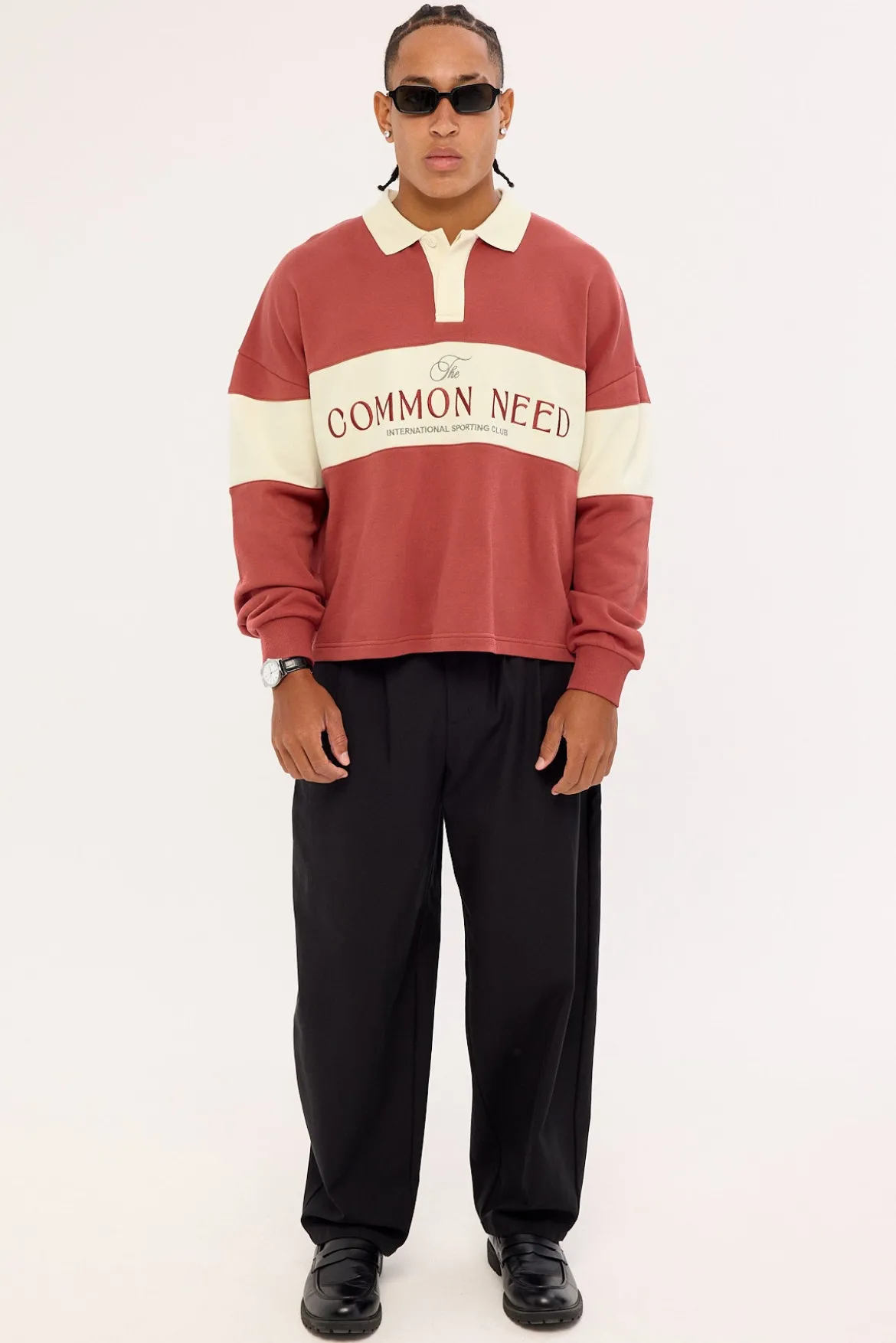 Premier Cropped Rugby Shirt Vintage Red