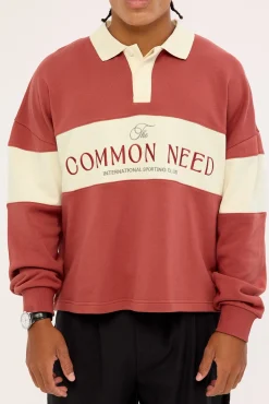 Premier Cropped Rugby Shirt Vintage Red