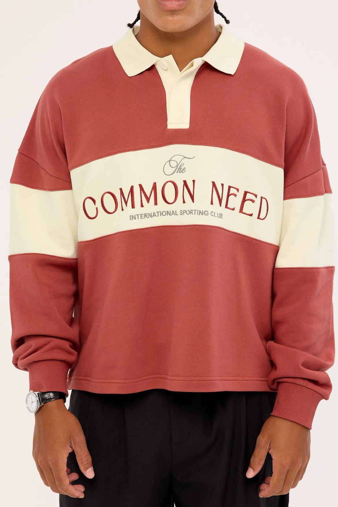 Premier Cropped Rugby Shirt Vintage Red
