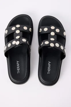Pretense Stud Sandals Black