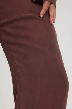 Prisca Cupro Wide Leg Pant Brown