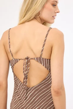 Priscilla Chiffon Maxi Dress Taupe Print