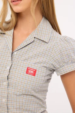 Push Back Short Sleeve Shirt Blue