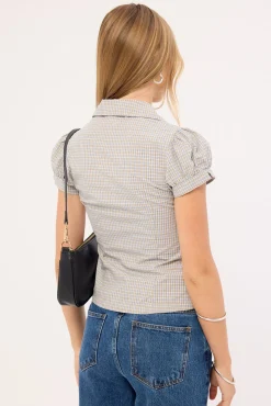 Push Back Short Sleeve Shirt Blue