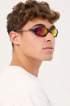 Quantum Sunglasses Black/Silver/Purple Mirror