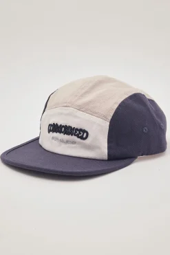 Quintessential 5 Panel Cap Navy/Grey/Ecru