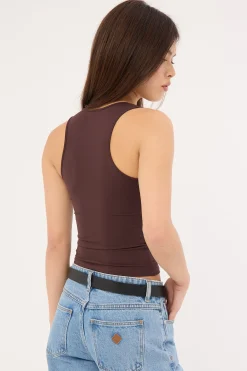 Racer Back Singlet Brown
