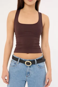 Racer Back Singlet Brown