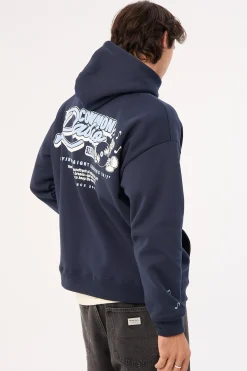 Radio Boxy Hoodie Navy