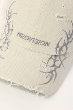 Ragged Distressed Dad Cap Light Grey