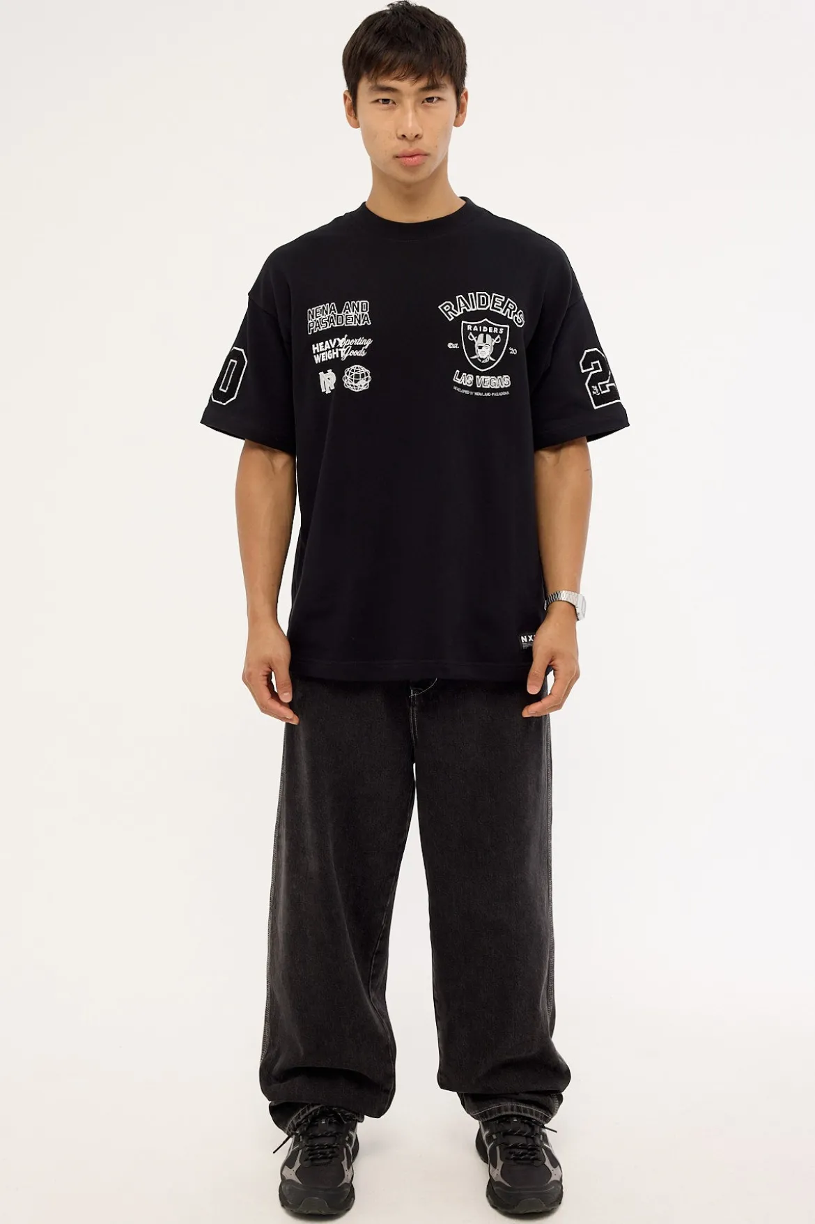 Raiders Established Loopback Tee Jet Black