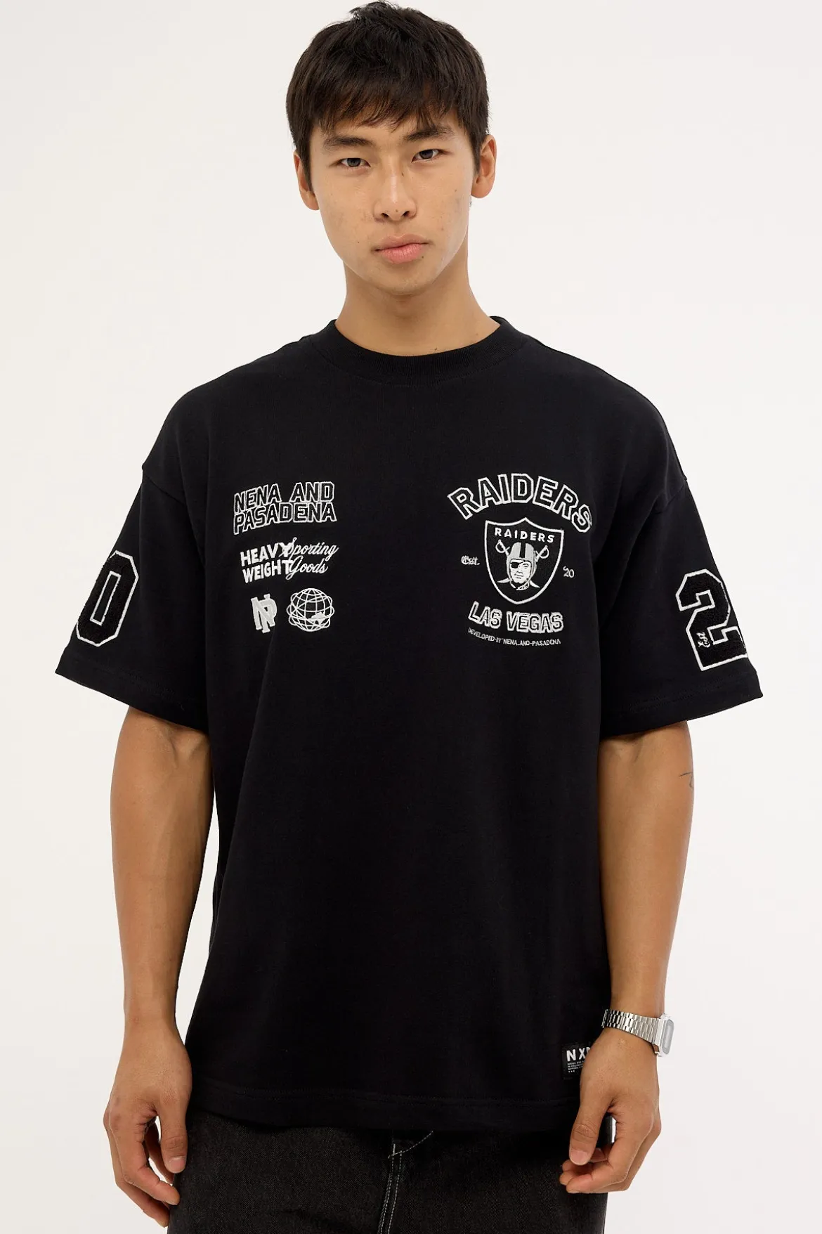 Raiders Established Loopback Tee Jet Black