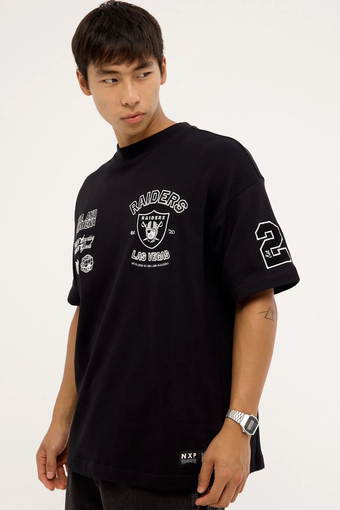 Raiders Established Loopback Tee Jet Black