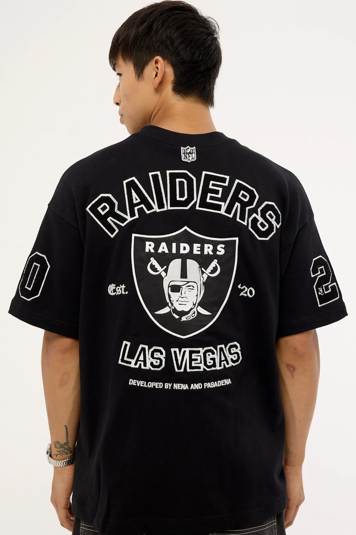 Raiders Established Loopback Tee Jet Black