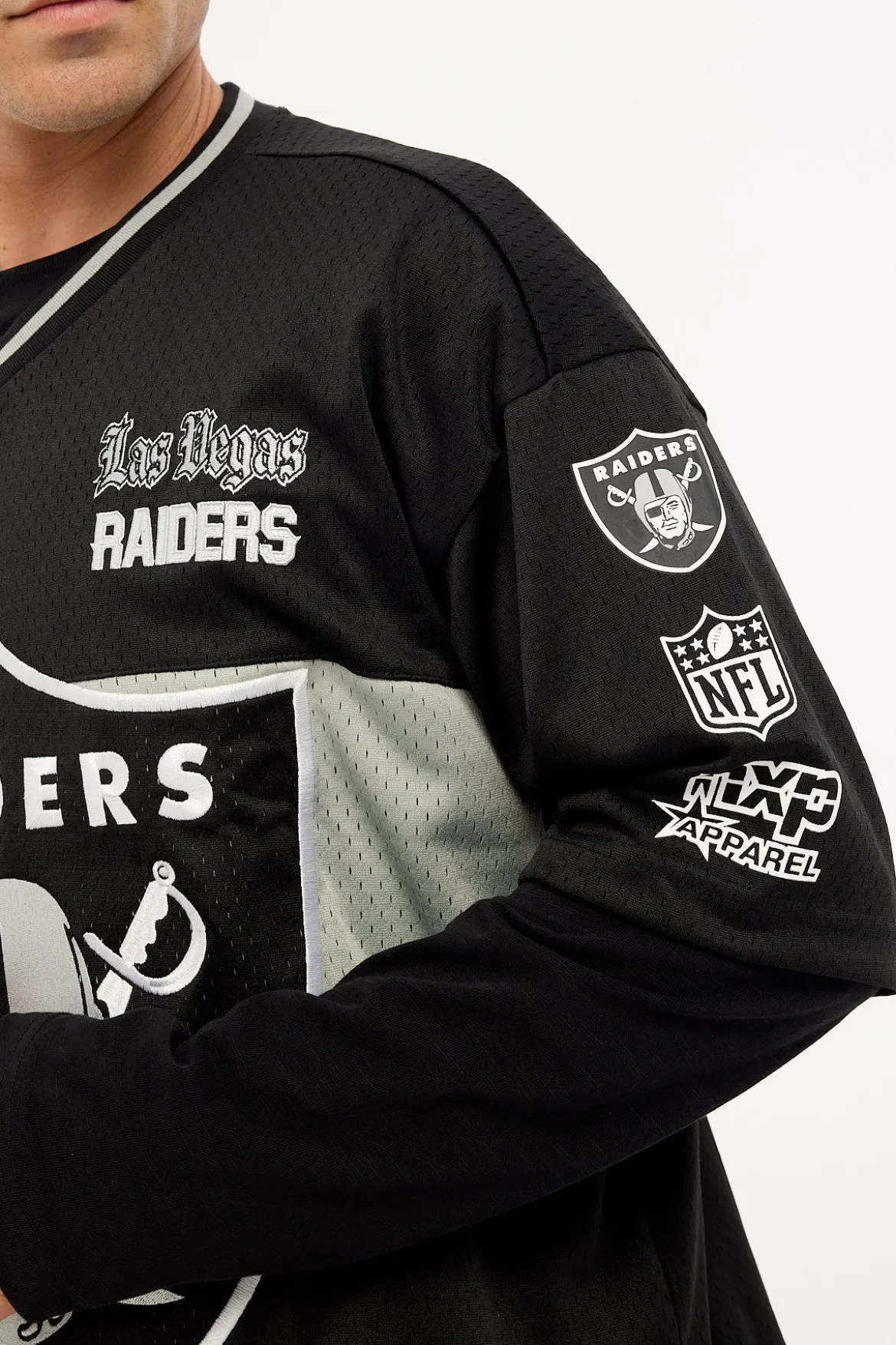 Raiders Goal Mesh Tee Jet Black