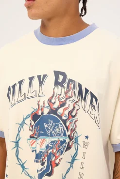 Raised by Fire Ringer Tee Vintage White/Blue
