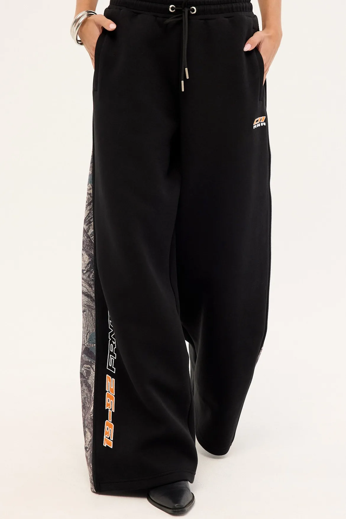 Rally Wide Leg Pant Black Camo