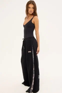 Rally Wide Leg Pant Black Camo