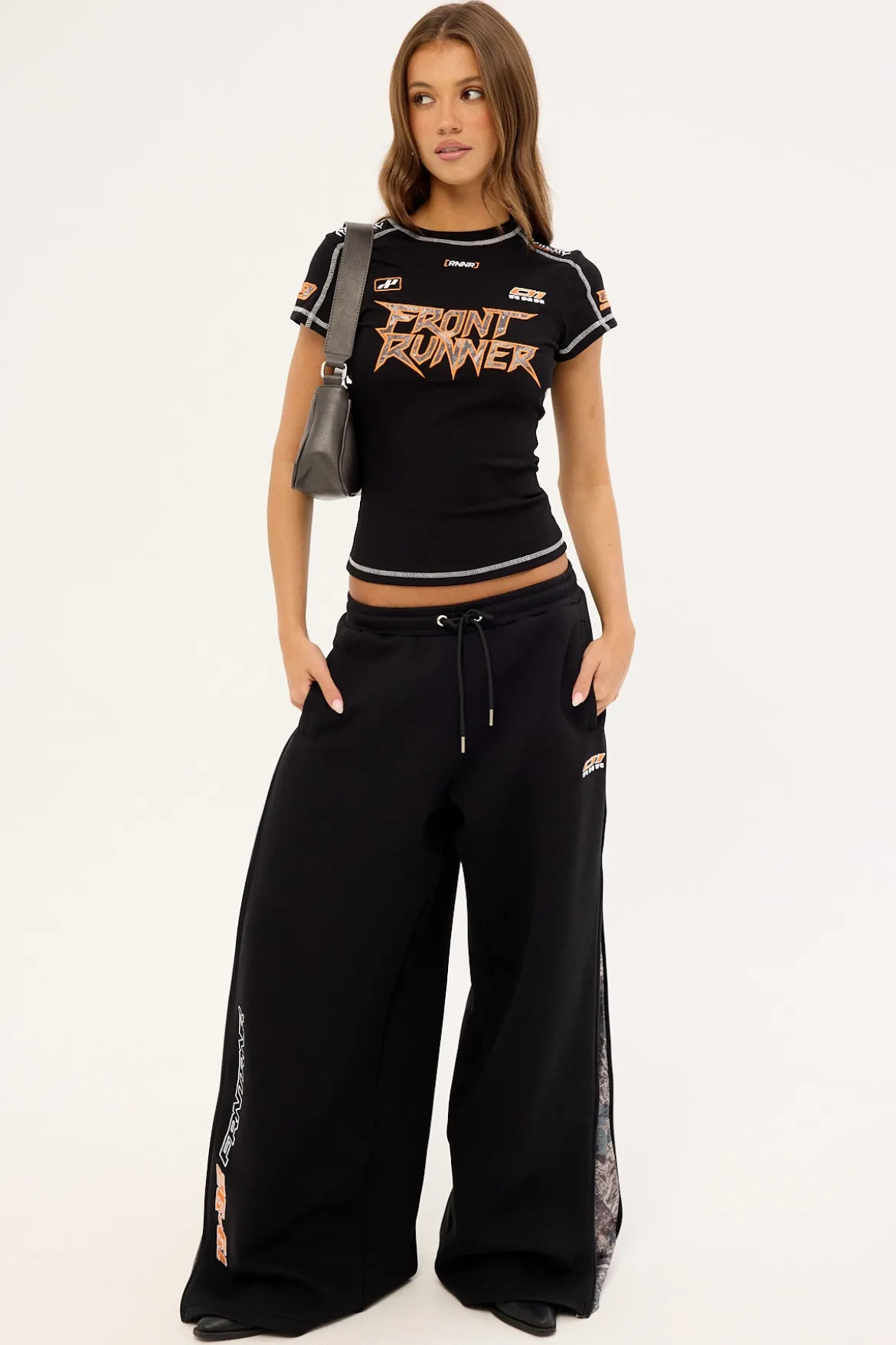 Rally Wide Leg Pant Black Camo