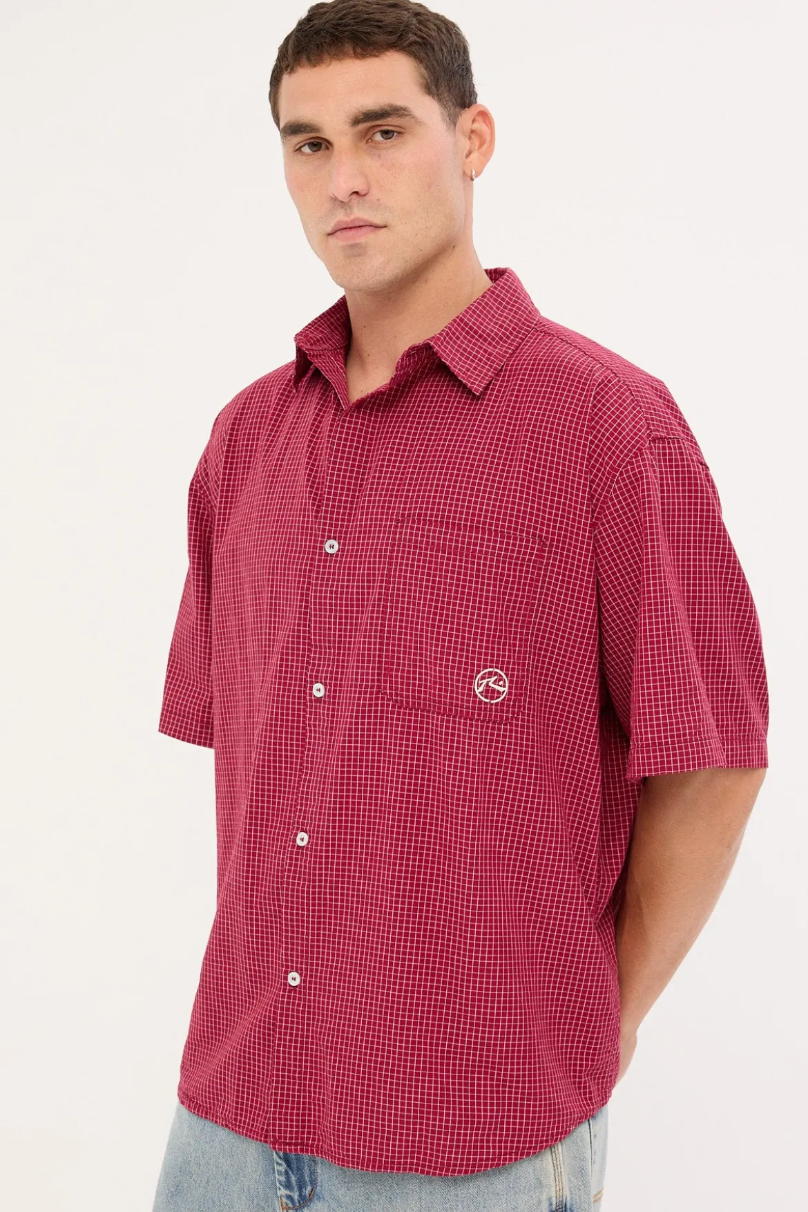 Ransom Check Shirt Burgundy
