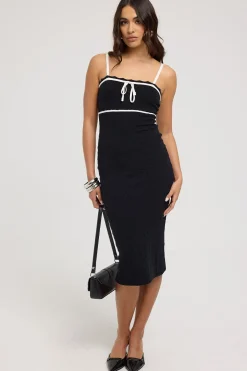 Ravi Contrast Textured Knit Dress Black / White