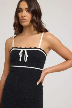 Ravi Contrast Textured Knit Dress Black / White