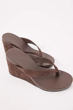 Ravyn Suede Wedge Heel Chocolate