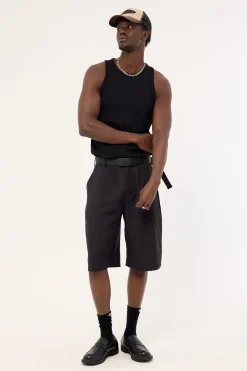 Razed Tailored Short Black Pinstripe