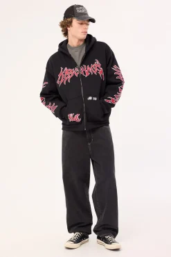 Razor Zip Through Hoodie Black