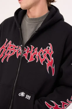 Razor Zip Through Hoodie Black