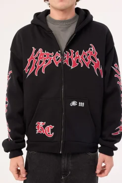 Razor Zip Through Hoodie Black