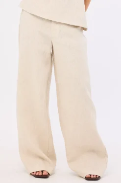 Reese Mid Rise Linen Pants Oat