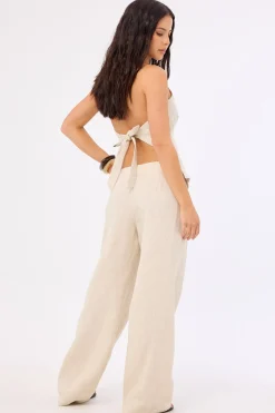 Reese Mid Rise Linen Pants Oat