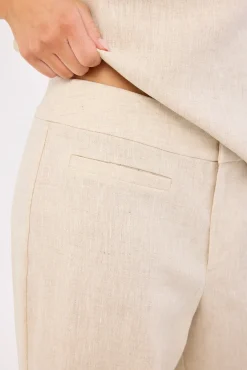 Reese Mid Rise Linen Pants Oat