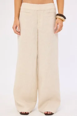 Reese Mid Rise Linen Pants Oat