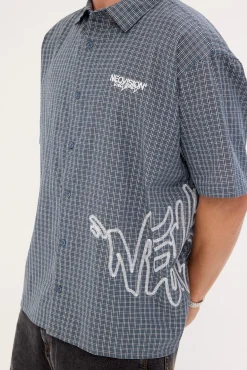 Reflekt Check Oversize Shirt Dark Teal Check