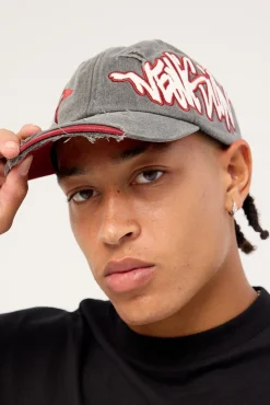 Reflekt Distressed Dad Cap Washed Black