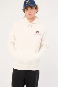 Reg Medium Archive Shield Hoodie Eggshell