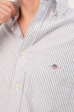 Reg Oxford Banker Stripe Shirt Persian Blue