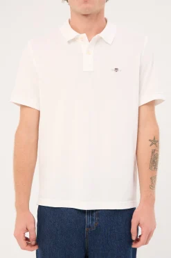 Reg Shield SS Pique Polo White