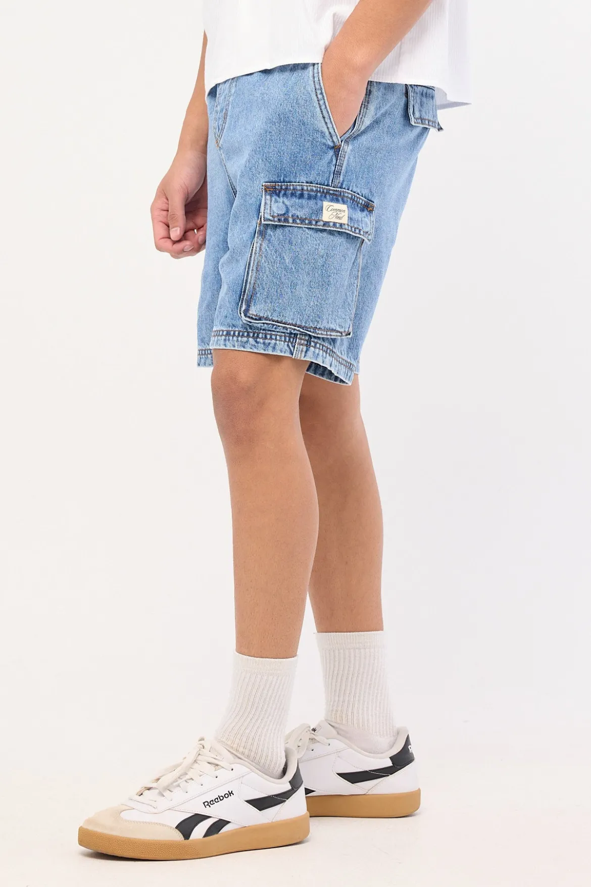 Relaxed Cargo Short Belmont Blue Denim