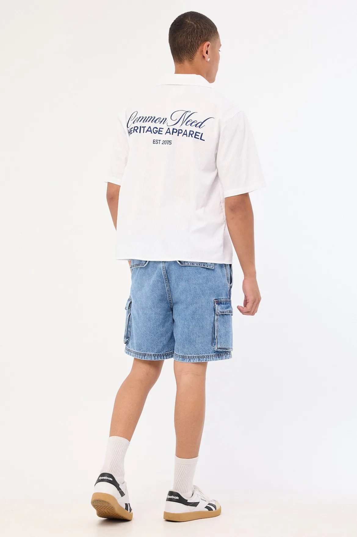 Relaxed Cargo Short Belmont Blue Denim