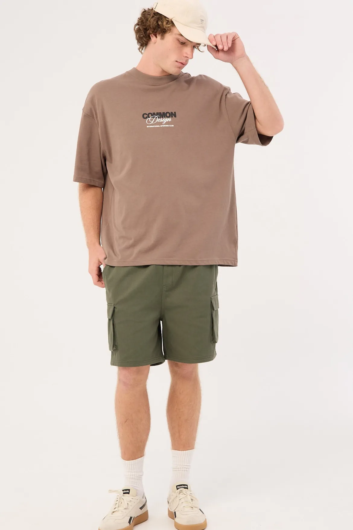 Relaxed Cargo Short Khaki Green