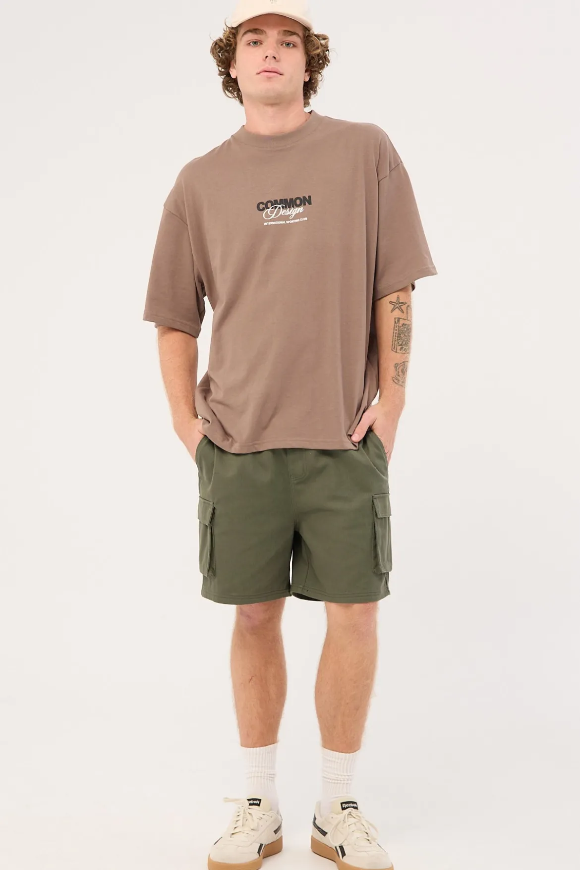 Relaxed Cargo Short Khaki Green