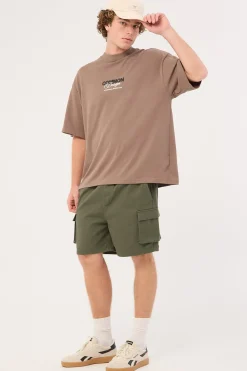 Relaxed Cargo Short Khaki Green