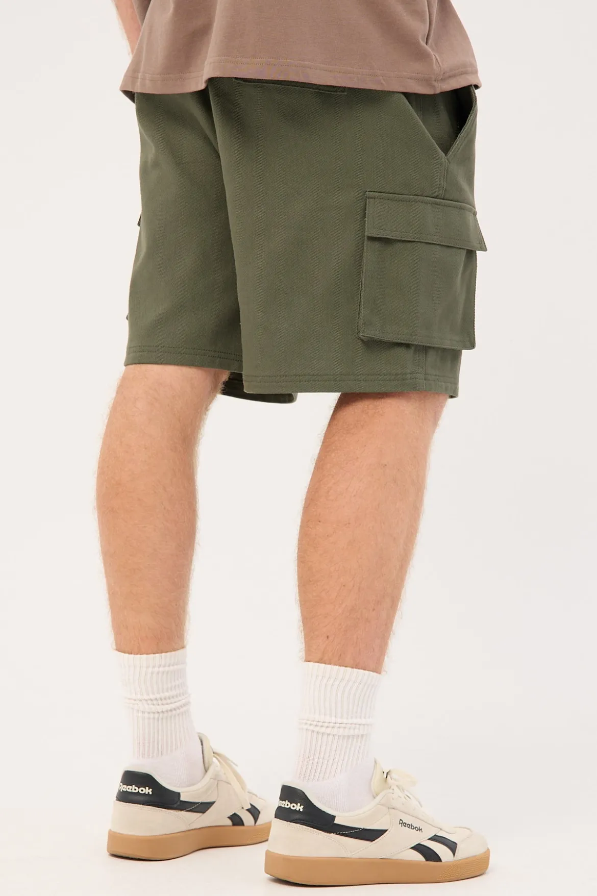 Relaxed Cargo Short Khaki Green