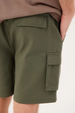 Relaxed Cargo Short Khaki Green